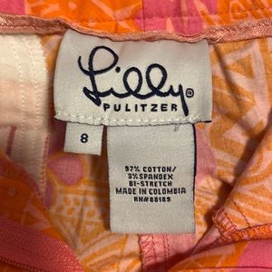 Lily Pulitzer Flower Capris Size 8 97% Cotton 3% Spandex